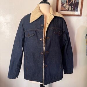 Vintage Sears Roebucks Denim Sherpa Lined Jacket